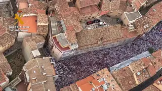 Impresionante vista aérea de Tarazona en el día del Cipotegato