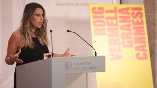 La portavoz del Govern de la Generalitat, Patrícia Plaja, en rueda de prensa.