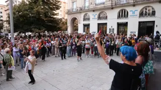 Manifestación contra Luis Rubiales en Zaragoza.