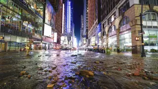 Rotura de una tubería en Times Square