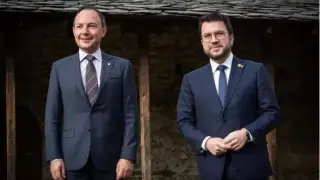 El presidente de la Generalitat, Pere Aragonès, y el jefe del Govern de Andorra, Xavier Espot, en una imagen de archivo.