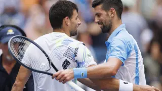 Novak Djokovic y el tenista español Bernabe Zapata.