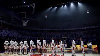 Foto del partido España - Letonia, del Mundial de baloncesto