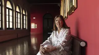 Yolanda Polo, en el Paraninfo de la Universidad de Zaragoza.