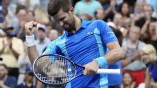 El serbio Novak Djokovic, tras derrotar a Borna Gojo, de Croacia, durante la cuarta ronda del US Open.