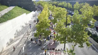 Manifestación de los vecinos de Parque Venecia en Zaragoza