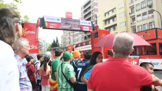 Ambiente en el paseo de María Agustín de Zaragoza y Puerta del Carmen, final de la 12ª etapa de la Vuelta a España 2023