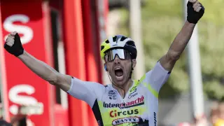 Rui Costa al finalizar la etapa de este domingo.