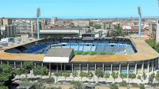 Vista general del estadio de La Romareda
