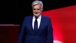 Pedro Rocha, President of Spanish Football Federation RFEF, during the Montse Tomes Official Presentation and First List as Absolute National Coach of Spain Women Team at Ciudad del Futbol on September 18, 2023, in Las Rozas, Madrid, Spain...Oscar J. Barroso / Afp7 ..18/09/2023 ONLY FOR USE IN SPAIN[[[EP]]]
