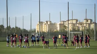 Primer entrenamiento de Montse Tomé como seleccionadora de España