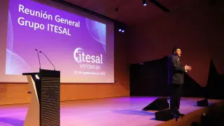 Armando Mateos, director general de Itesal, en el evento de la compañía en Caixa Forum Zaragoza.