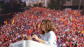 Isabel Díaz Ayuso en la protesta en Madrid.