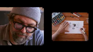 Ricardo Siri 'Liniers' dibujando a Mafalda en la serie documental.