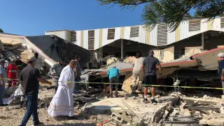 Iglesia derrumbada en México