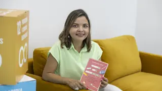 La psicóloga Angélica Joya, autora de 'Educar sin desesperar', en Zaragoza.