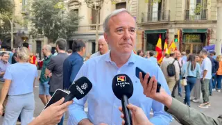 El presidente del PP-Aragon y jefe del Ejecutivo autonómico, Jorge Azcón, en Barcelona...PP-ARAGÓN..08/10/2023[[[EP]]]