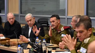 El Primer Ministro de Israel, Benjamin Netanyahu y el Ministro de Defensa Yoav Gallant