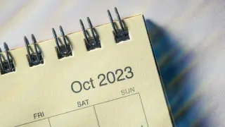 Calendario de octubre para el año 2023.