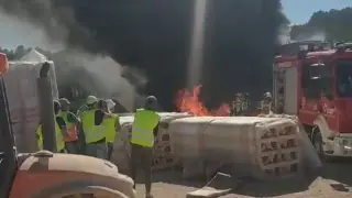 Incendio en las obras del nuevo hospital de Teruel