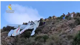 Avioneta accidentada en el Cerro del Fraile, en el Parque Natural Cabo de Gata-Níjar (Almería).