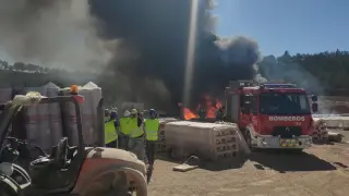 Incendio en las obras del nuevo hospital de Teruel.