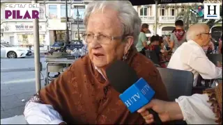 Teresa Escabosa, de Luesia, acaba de pasar su primera ofrenda a los 90 años