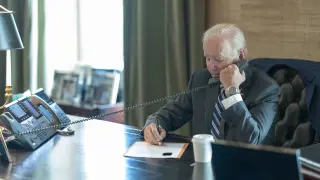 September 29, 2022, Washington, DC, United States: U.S. President Joe Biden, speaks by telephone to Florida Governor Ron DeSantis to discuss providing Federal support to recover from the destruction caused by Hurricane I