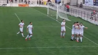 El Andorra celebra el gol de penalti ante el Mallén