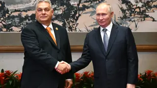 Orbán y Putin en una reunión bilateral