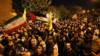 Manifestación en Teherán en apoyo al pueblo palestino