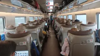Imagen del interior de uno de los trenes afectados, de Iryo, a la altura de Guadalajara.