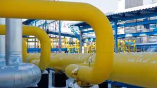 Instalación de gas rusa en Siberia.