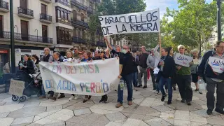 Más de un centenar de personas de Paracuellos de la Ribera han protestado en Zaragoza
