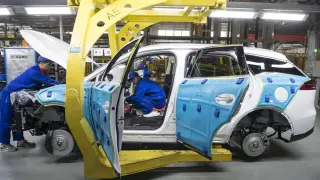 Una fábrica de automóviles en China.