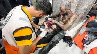 Palestinos heridos en un bombardeo israelí