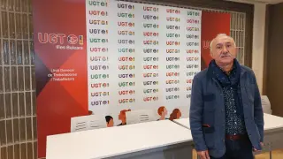 El secretario general de UGT, Pepe Álvarez, en rueda de prensa.
