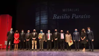 Entrega de las medallas de la Fundación Basilio Paraíso de la última edición.