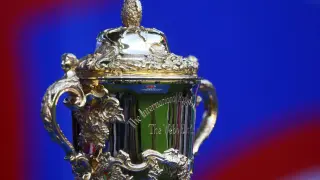 Trofeo que recibirá el campeón del mundo de rugby