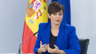 La ministra Portavoz en funciones, Isabel Rodríguez, durante una rueda de prensa posterior a la reunión del Consejo de Ministros