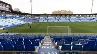 Imagen del campo municipal de fútbol de La Romareda, el pasado domingo.