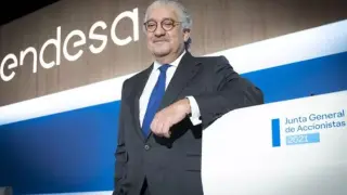 El consejero delegado de Endesa, José Bogas, en la junta general de accionistas de 2021