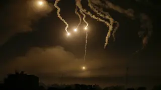 Israeli flares over northern Gaza