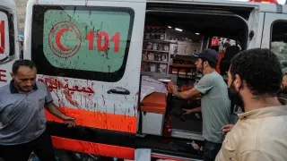 Ataque israelí a un convoy de ambulancias en Gaza, Palestina