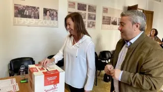 La secretaria general del PSIB-PSOE y presidenta del Congreso, Francina Armengo, vota en Inca la consulta a la militancia sobre el Gobierno de coalición..PSIB-PSOE..04/11/2023[[[EP]]]