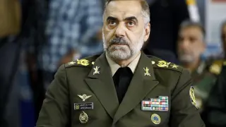 April 19, 2023, Undisclosed, Undisclosed, Iran: Defense Minister Gen. MOHAMMAD REZA GHARAEI ASHTIANI attends a ceremony marking to provide Iran-made military unmanned aerial vehicles (UAV or drone) to the nations army of