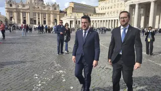 Peré Aragonés a su llegada al Vaticano