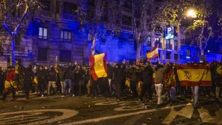 Altercados ante la sede del PSOE en Madrid