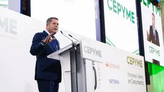 Gerardo Cuerva, presidente de Cepyme, en el evento de presentación de la VII edición de la lista Cepyme 500, en el Palacio de la Bolsa de Madrid.
