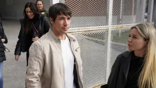 Juan José Ballesta sale del juzgado junto a su abogada, Beatriz Uriarte, e Isabel Rábago tras declarar